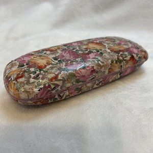 Floral Hard Side Eye Glass Case Hinged‎ Lined